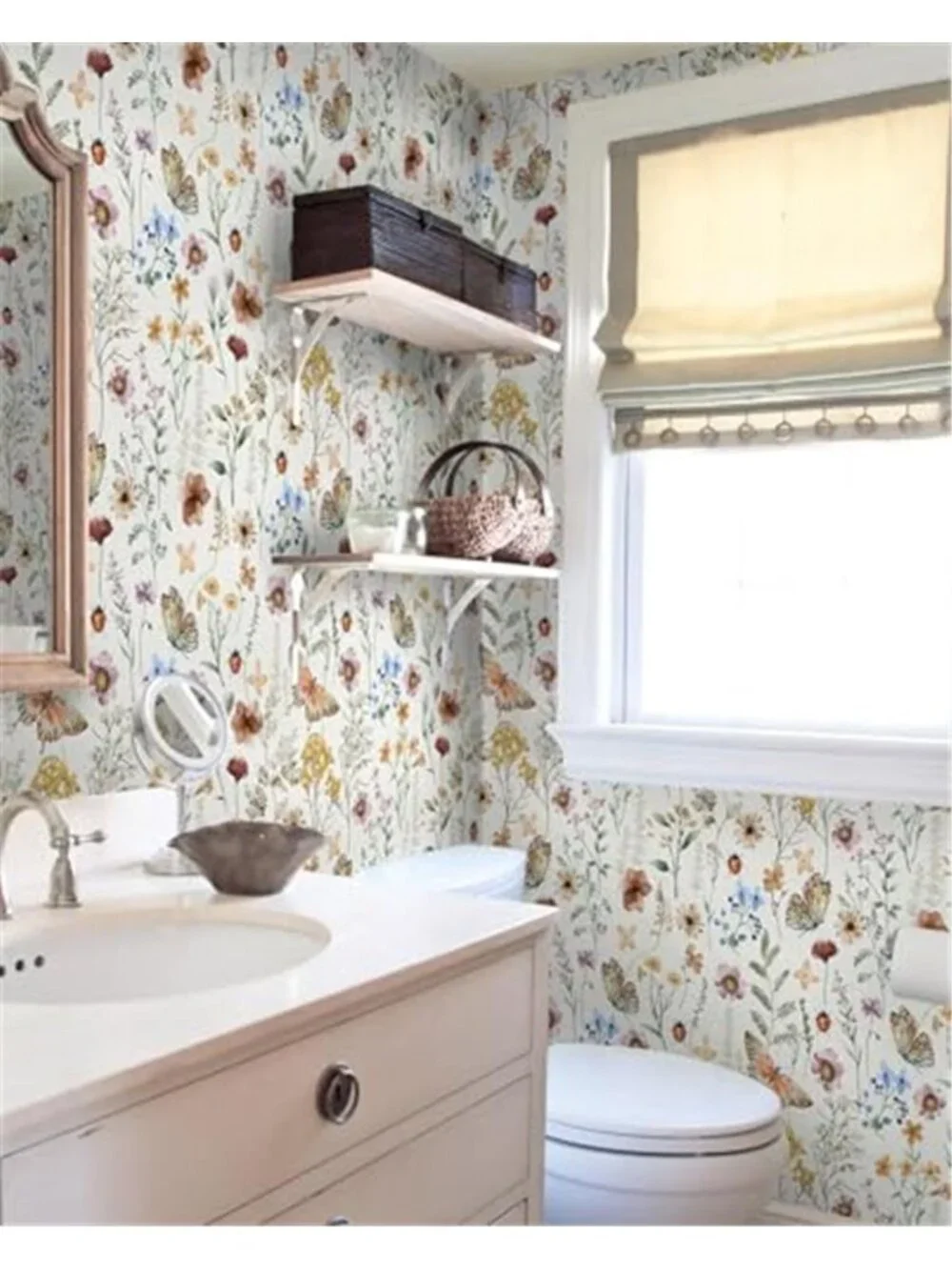 Floral Wallpaper Peel and Stick Wallpaper Boho Multicolor Flower Wallpaper